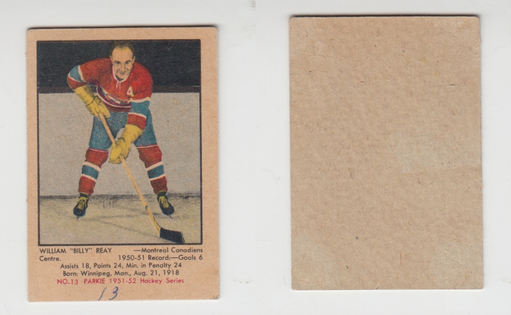 1951-52 PARKHURST HOCKEY CARD #13 W. REAY photo