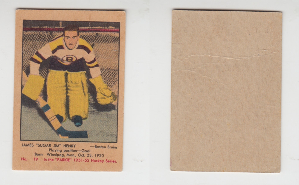 1951-52 PARKHURST HOCKEY CARD #19 J. HENRY photo