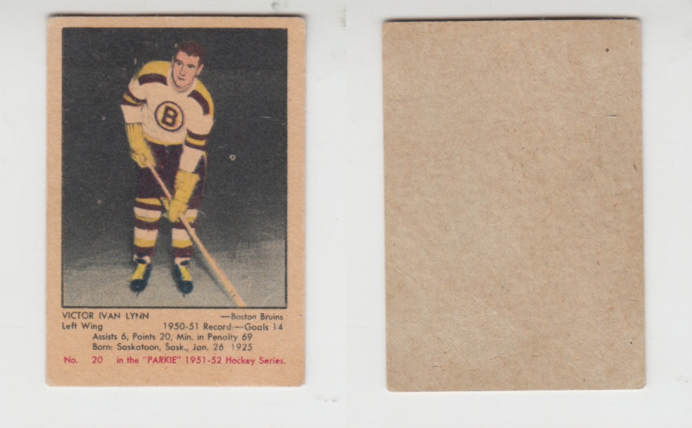 1951-52 PARKHURST HOCKEY CARD #20 V. LYNN photo