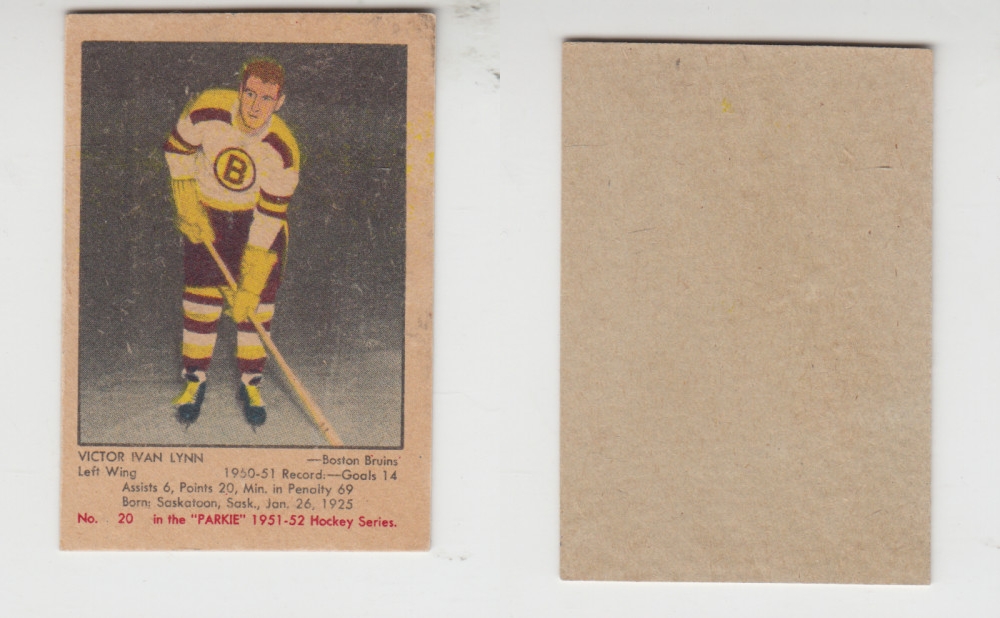 1951-52 PARKHURST HOCKEY CARD #20 V. LYNN photo