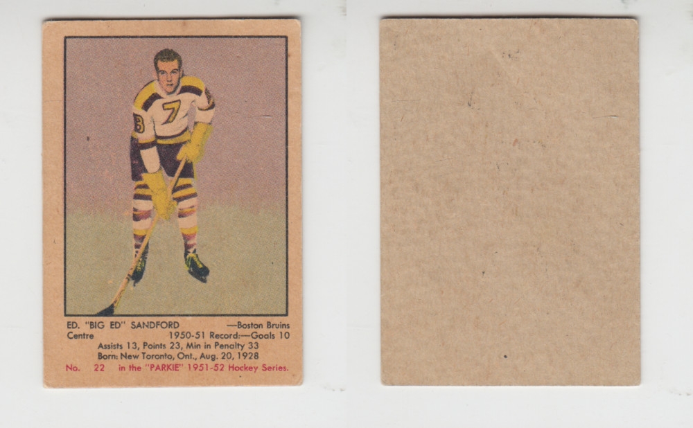 1951-52 PARKHURST HOCKEY CARD #22 E. SANDFORD photo