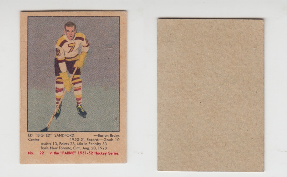 1951-52 PARKHURST HOCKEY CARD #22 E. SANDFORD photo