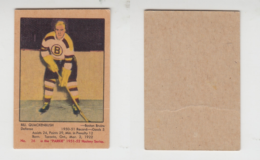 1951-52 PARKHURST HOCKEY CARD #26 B. QUACKENBUSH photo