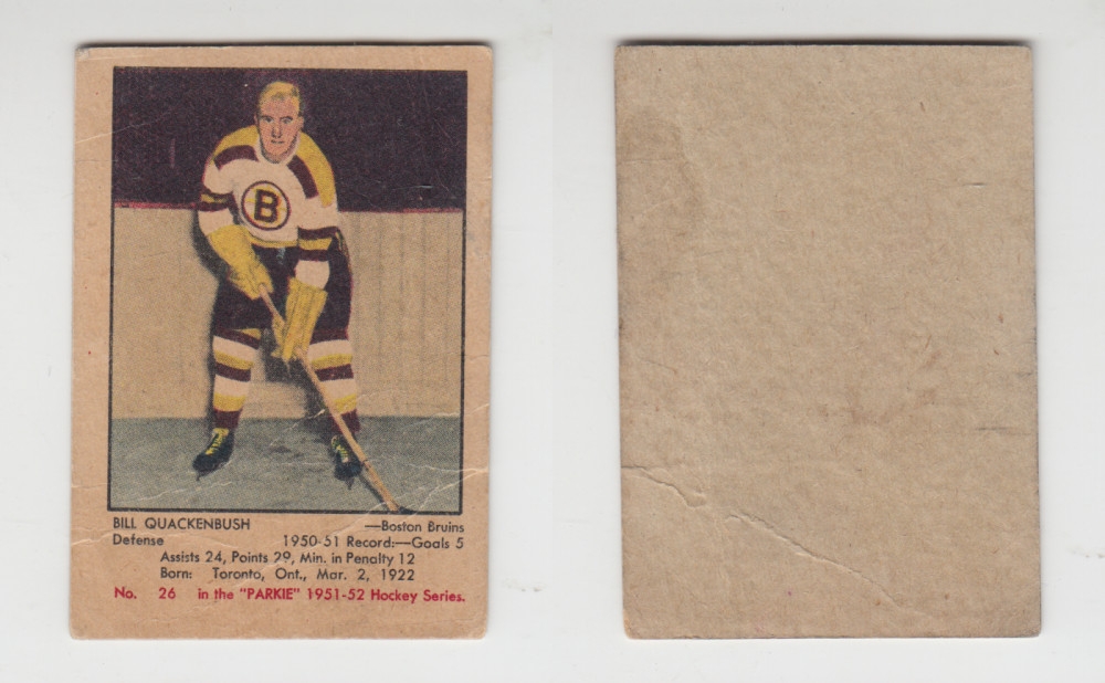 1951-52 PARKHURST HOCKEY CARD #26 B. QUACKENBUSH photo