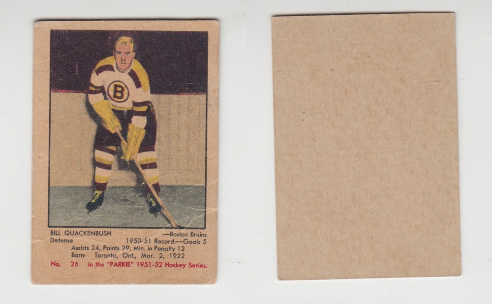 1951-52 PARKHURST HOCKEY CARD #26 B. QUACKENBUSH photo