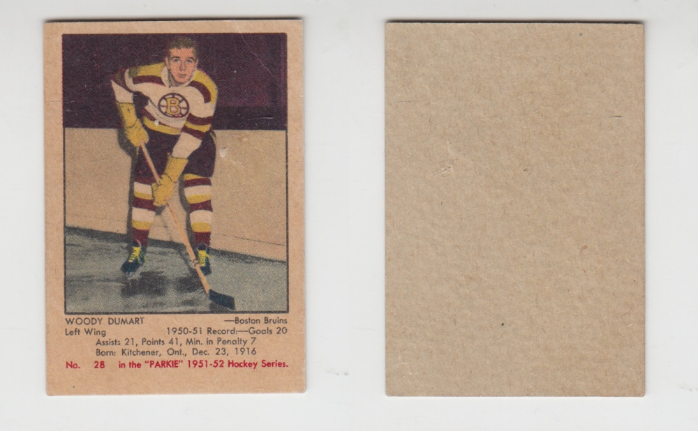 1951-52 PARKHURST HOCKEY CARD #28 W. DUMART photo