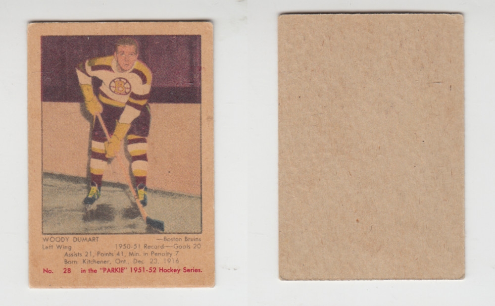 1951-52 PARKHURST HOCKEY CARD #28 W. DUMART photo