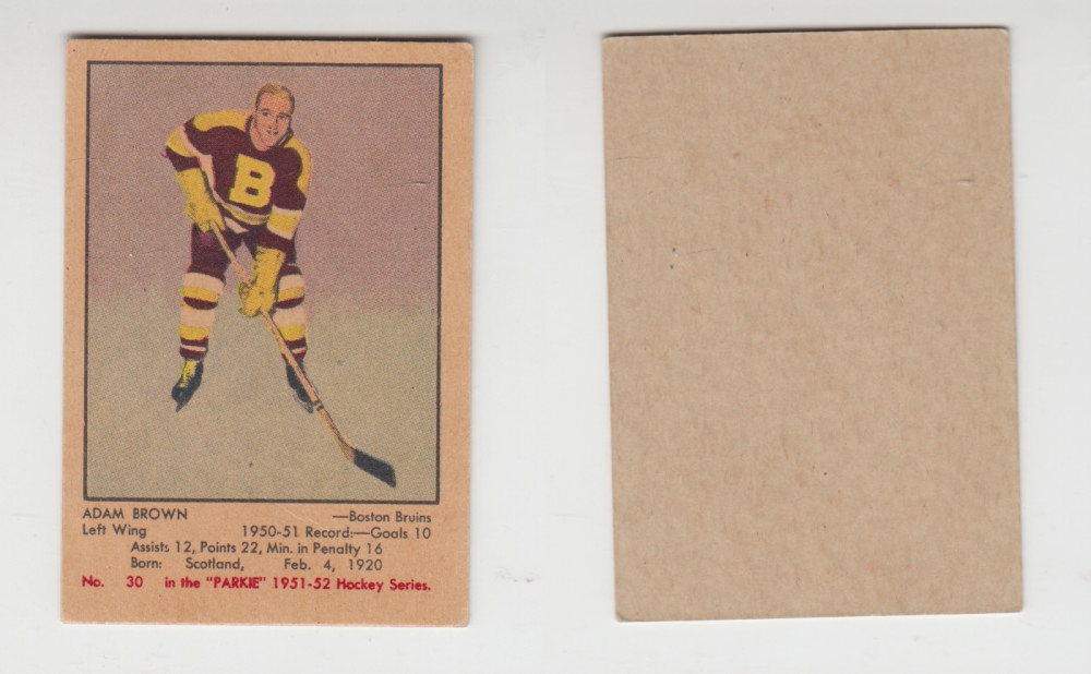 1951-52 PARKHURST HOCKEY CARD #30 A. BROWN photo