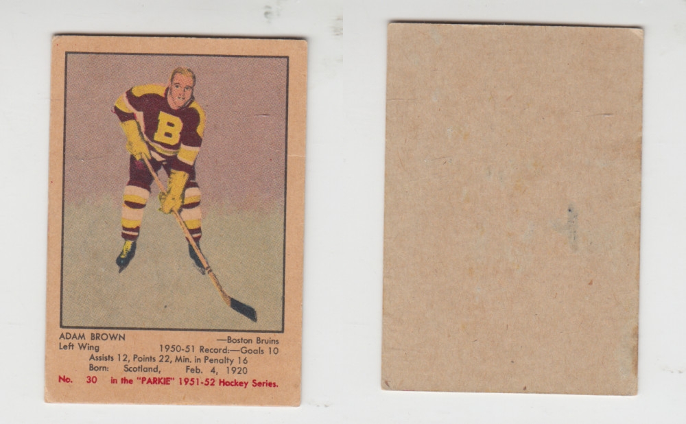 1951-52 PARKHURST HOCKEY CARD #30 A. BROWN photo