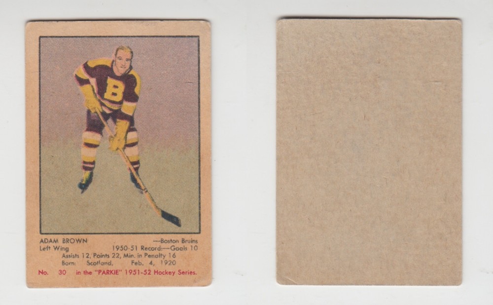 1951-52 PARKHURST HOCKEY CARD #30 A. BROWN photo