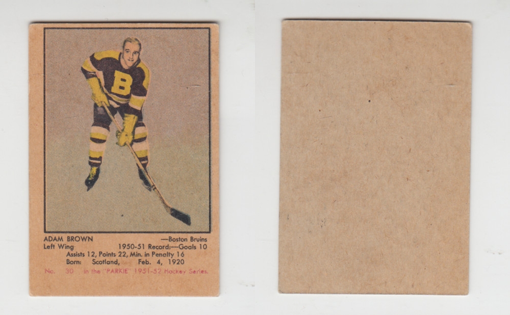 1951-52 PARKHURST HOCKEY CARD #30 A. BROWN photo