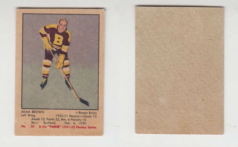 1951-52 PARKHURST HOCKEY CARD #30 A. BROWN photo