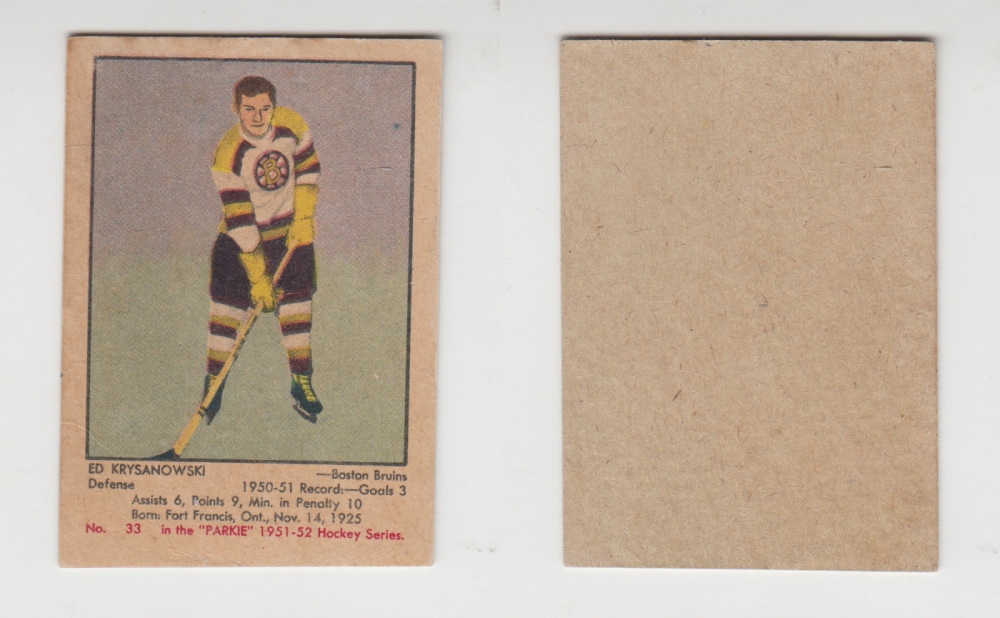 1951-52 PARKHURST HOCKEY CARD #33 E. KRYSANOWSKI photo