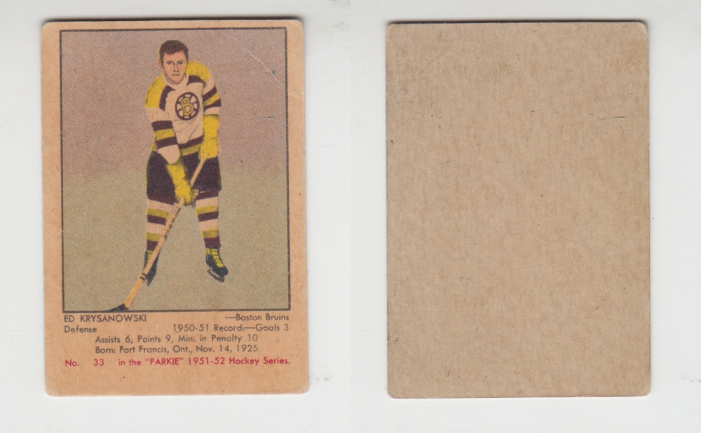 1951-52 PARKHURST HOCKEY CARD #33 E. KRYSANOWSKI photo