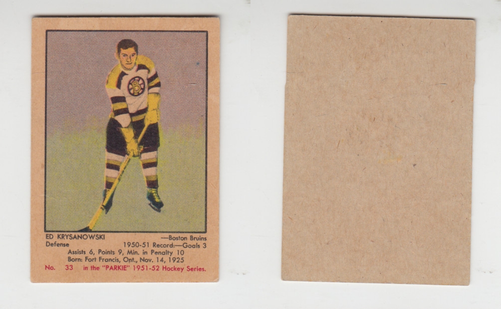 1951-52 PARKHURST HOCKEY CARD #33 E. KRYSANOWSKI photo