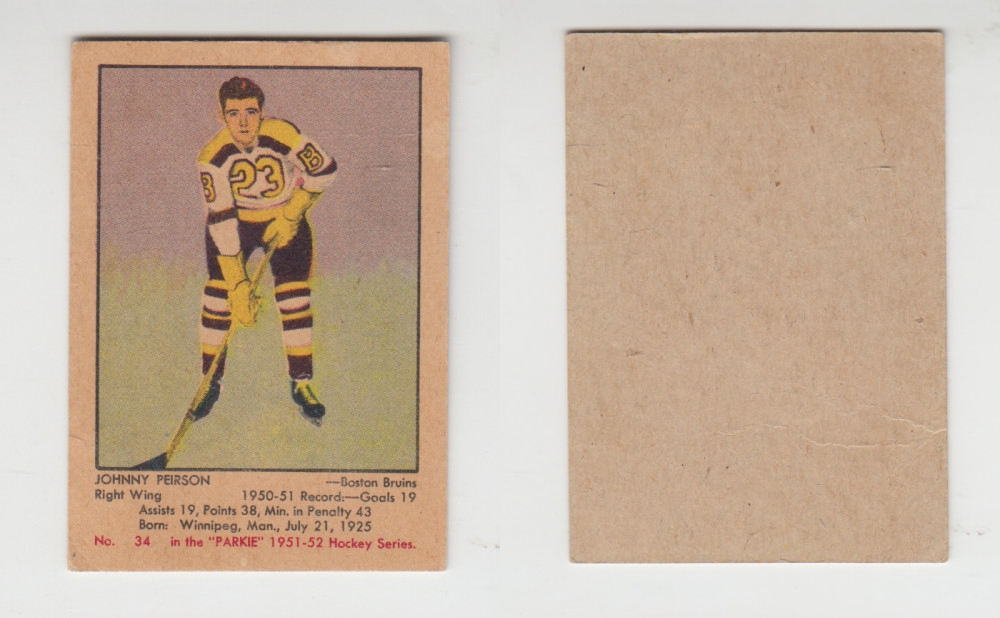 1951-52 PARKHURST HOCKEY CARD #34 J. PEIRSON photo