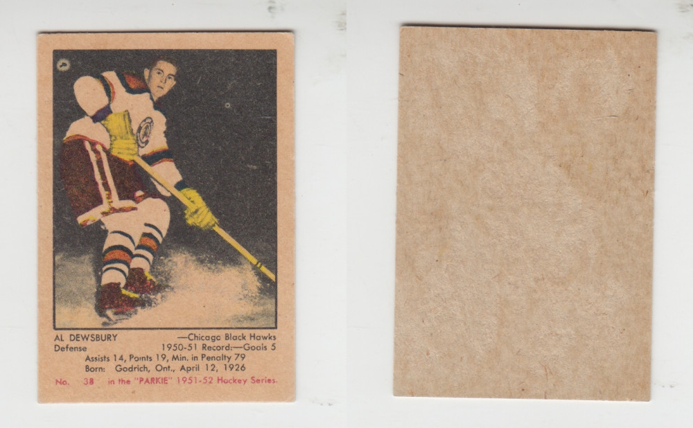 1951-52 PARKHURST HOCKEY CARD #38 A. DEWSBURY photo