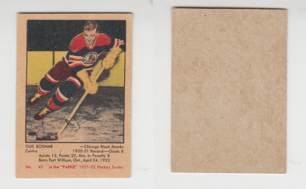 1951-52 PARKHURST HOCKEY CARD #40 G. BODNAR photo