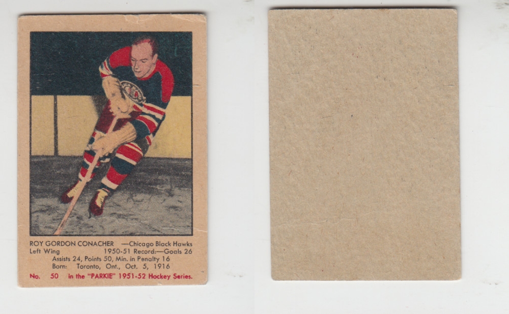 1951-52 PARKHURST HOCKEY CARD #50 R. CONACHER photo