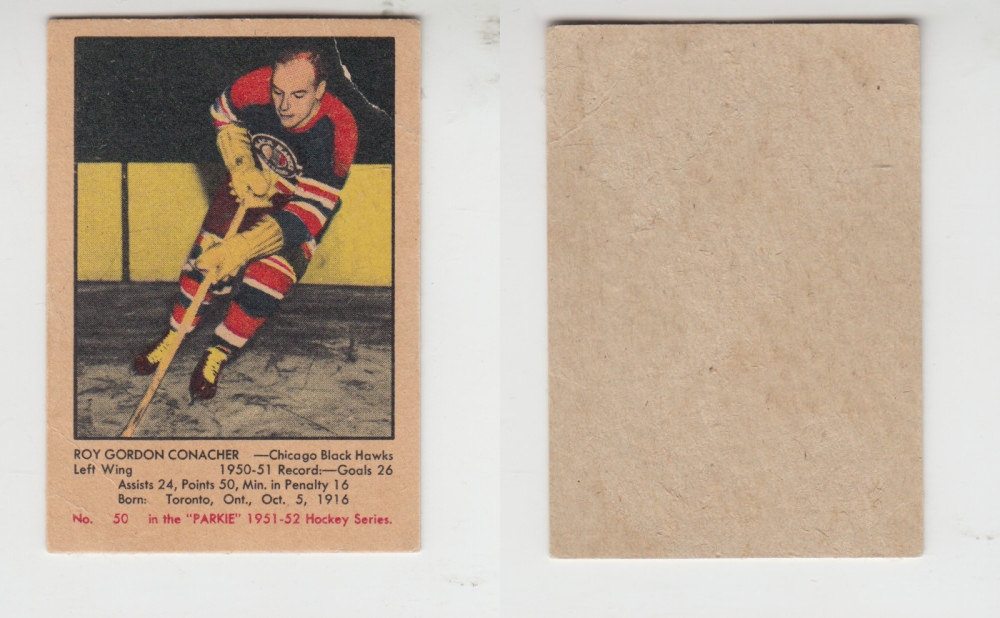 1951-52 PARKHURST HOCKEY CARD #50 R. CONACHER photo