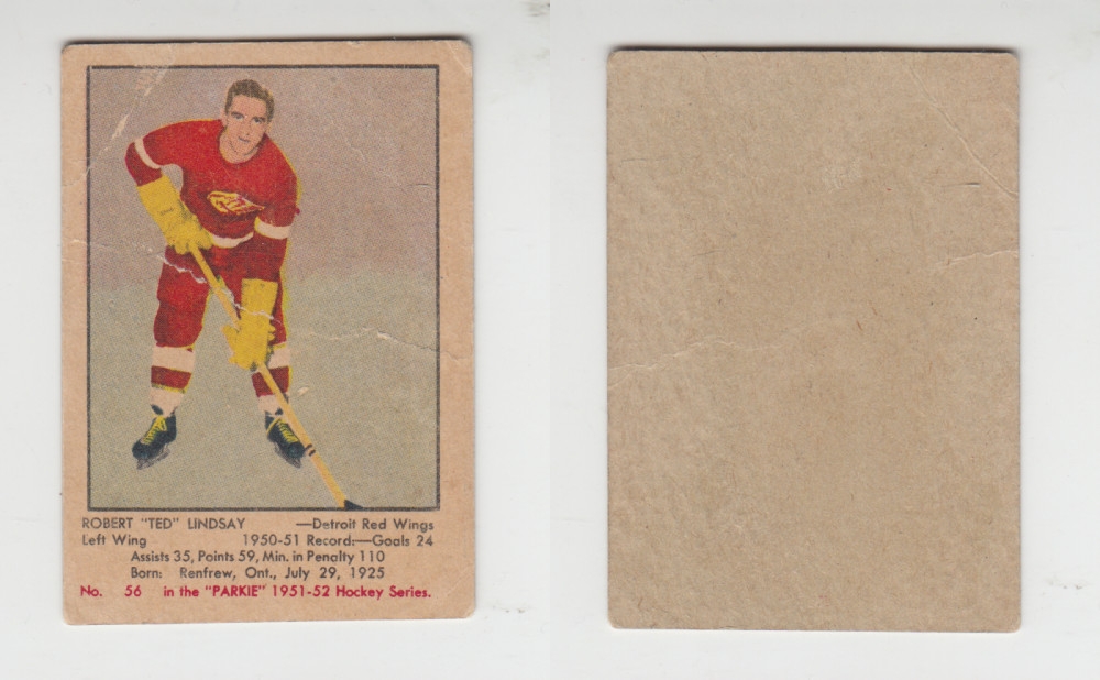 1951-52 PARKHURST HOCKEY CARD #56 R. LINDSAY photo