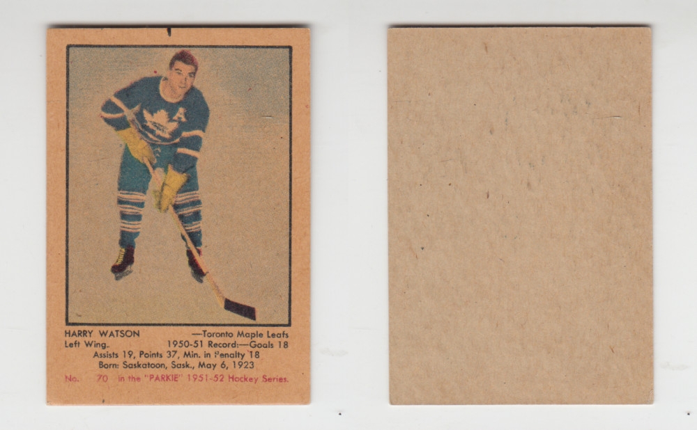 1951-52 PARKHURST HOCKEY CARD #70 H. WATSON photo