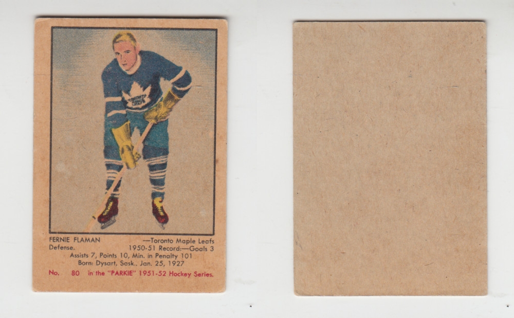 1951-52 PARKHURST HOCKEY CARD #80 F. FLAMAN photo