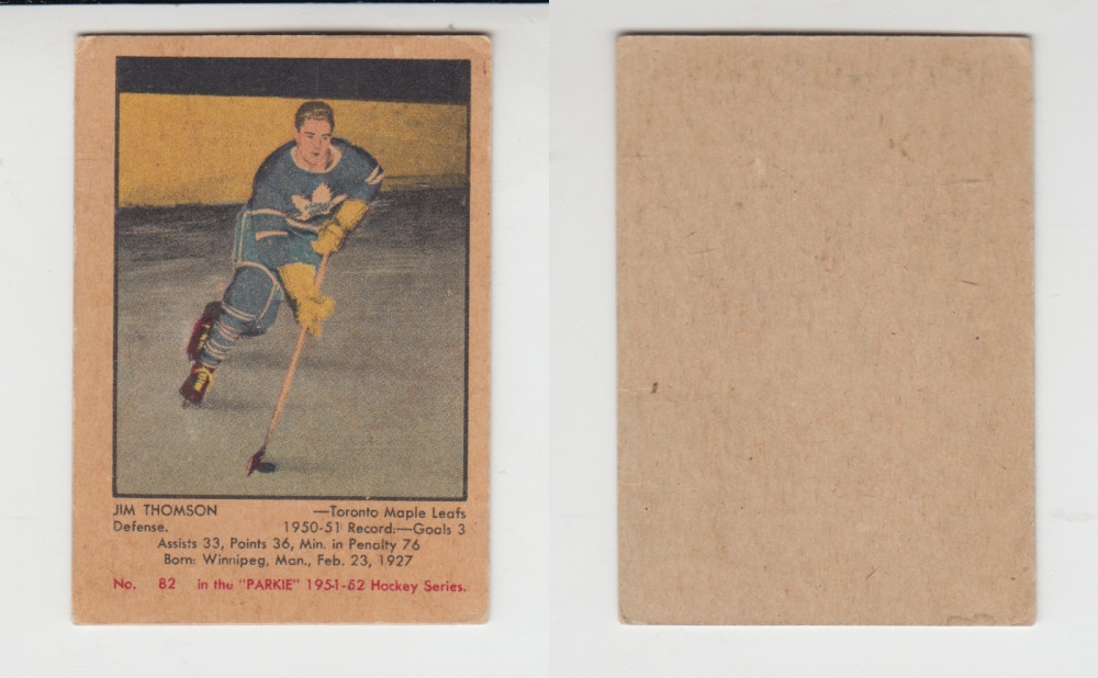 1951-52 PARKHURST HOCKEY CARD #82 J. THOMSON photo