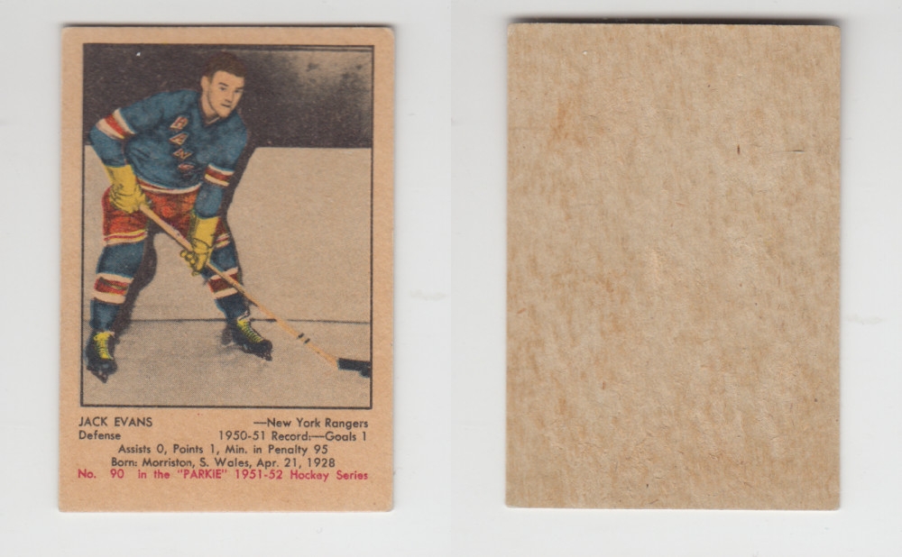 1951-52 PARKHURST HOCKEY CARD #90 J. EVANS photo