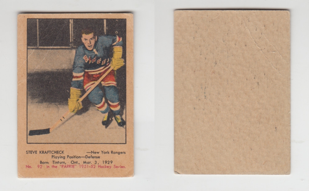 1951-52 PARKHURST HOCKEY CARD #92 S. KRAFTCHECK photo