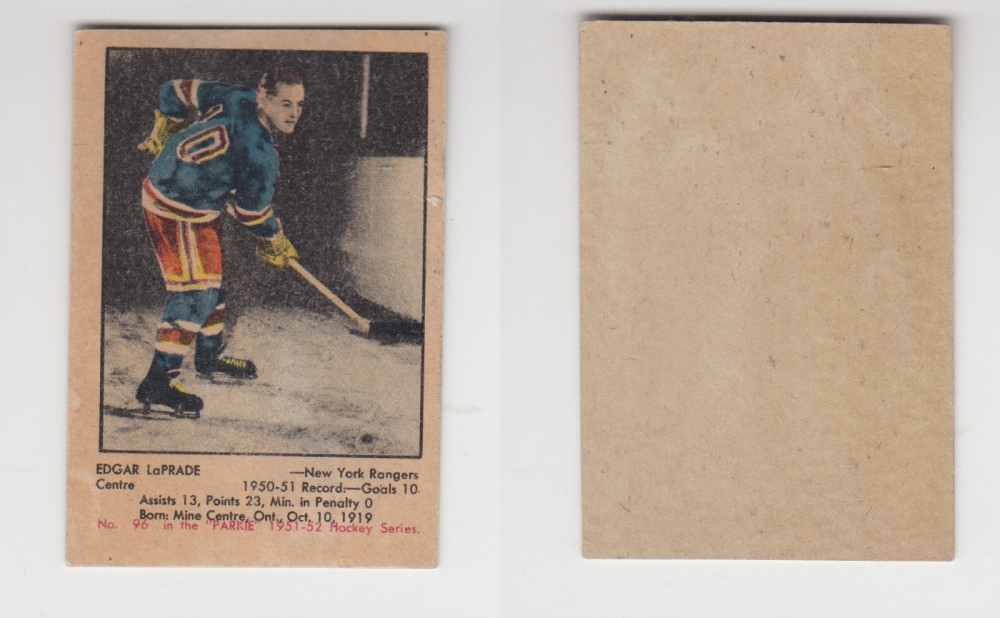 1951-52 PARKHURST HOCKEY CARD #96 E. LAPRADE photo