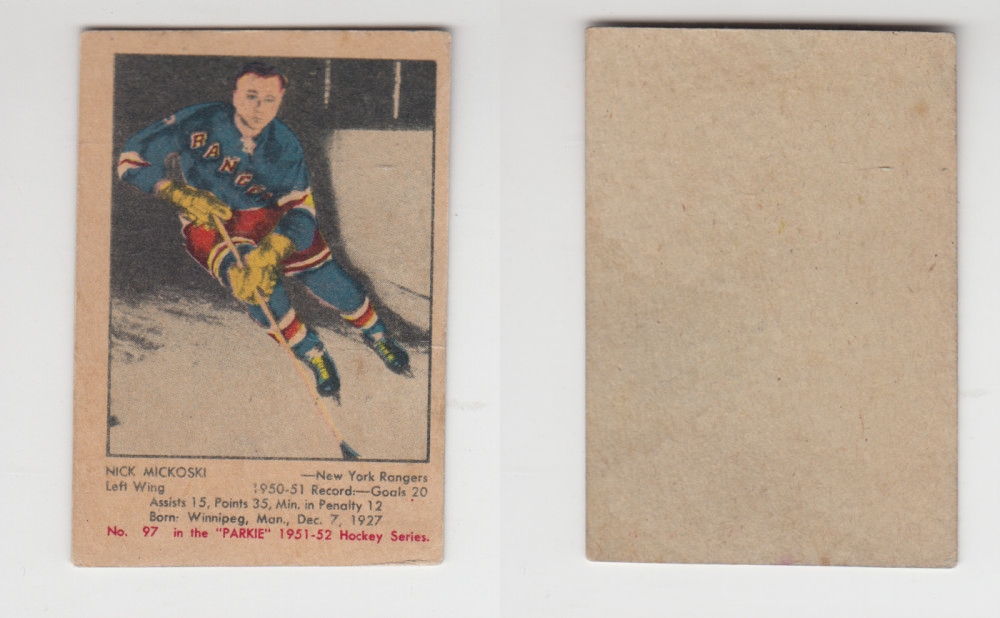 1951-52 PARKHURST HOCKEY CARD #97 N. MICKOSKI photo