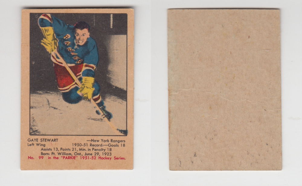 1951-52 PARKHURST HOCKEY CARD #99 G. STEWART photo