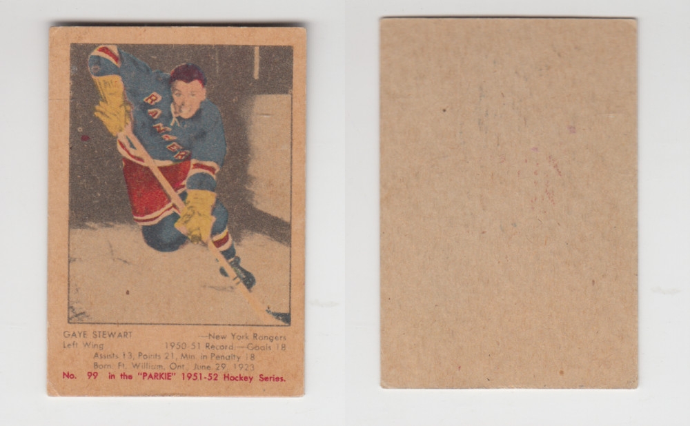 1951-52 PARKHURST HOCKEY CARD #99 G. STEWART photo