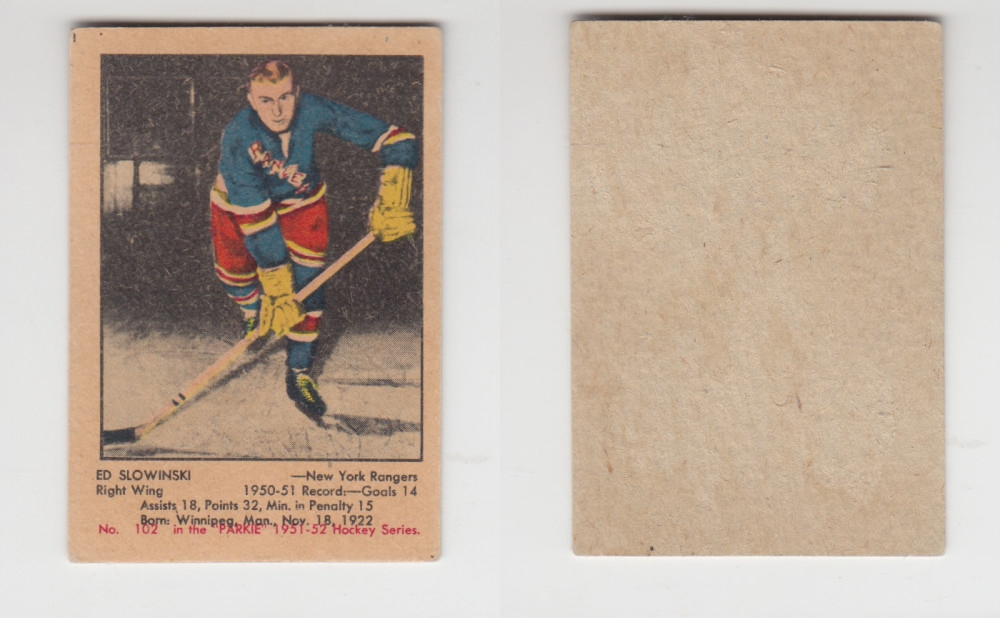 1951-52 PARKHURST HOCKEY CARD #102 E. SLOWINSKI photo