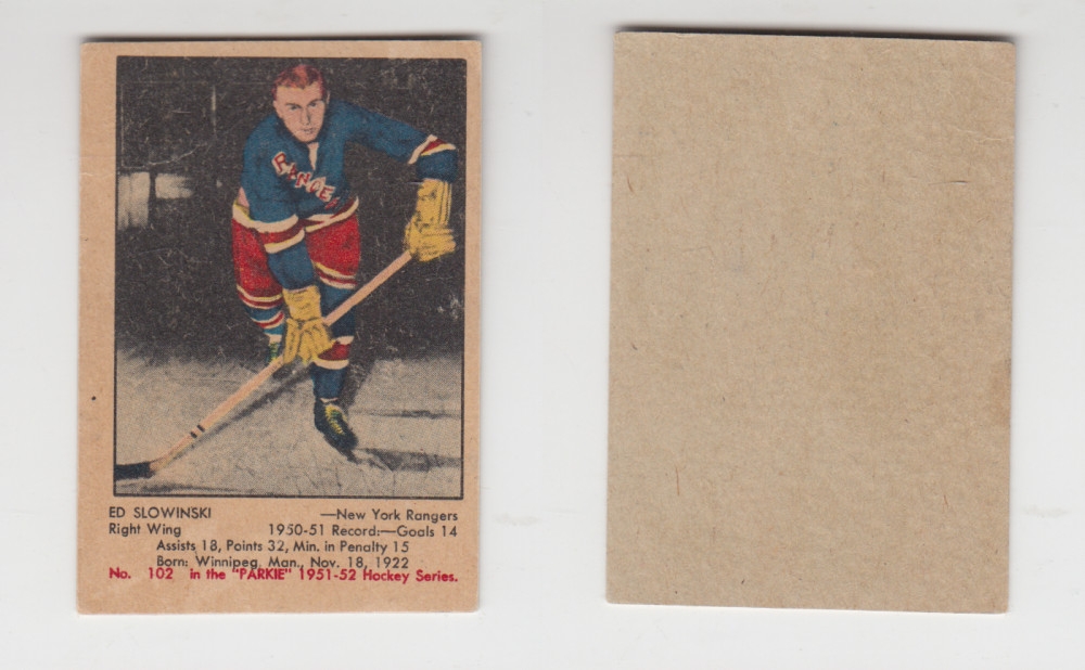 1951-52 PARKHURST HOCKEY CARD #102 E. SLOWINSKI photo