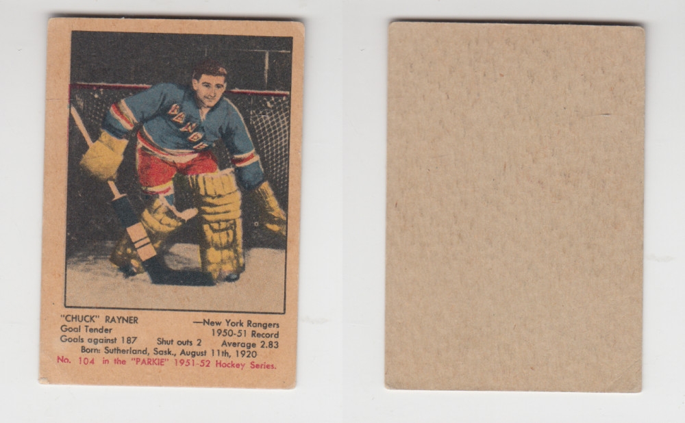 1951-52 PARKHURST HOCKEY CARD #104 C. RAYNER photo