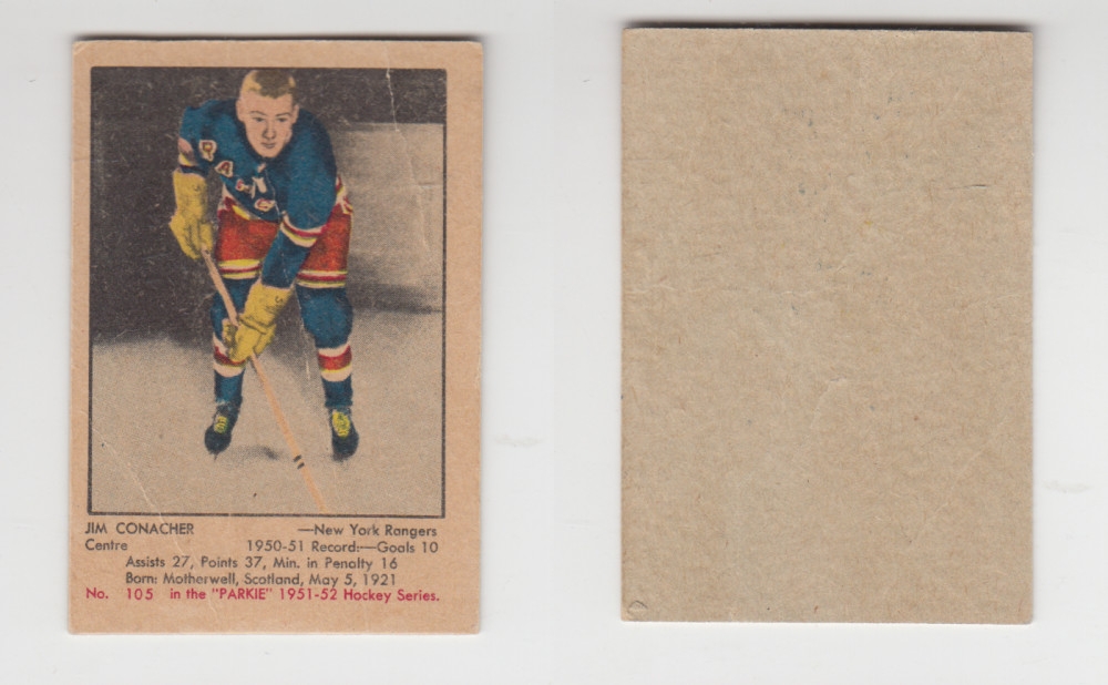 1951-52 PARKHURST HOCKEY CARD #105 J. CONACHER photo