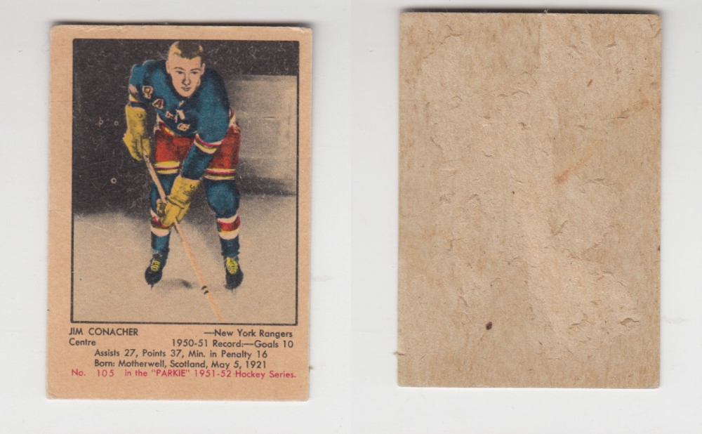 1951-52 PARKHURST HOCKEY CARD #105 J. CONACHER photo