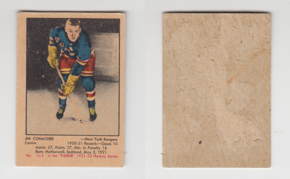 1951-52 PARKHURST HOCKEY CARD #105 J. CONACHER photo