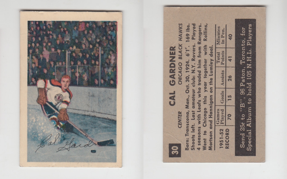 1952-53 PARKHURST HOCKEY CARD #30 C. GARDNER photo