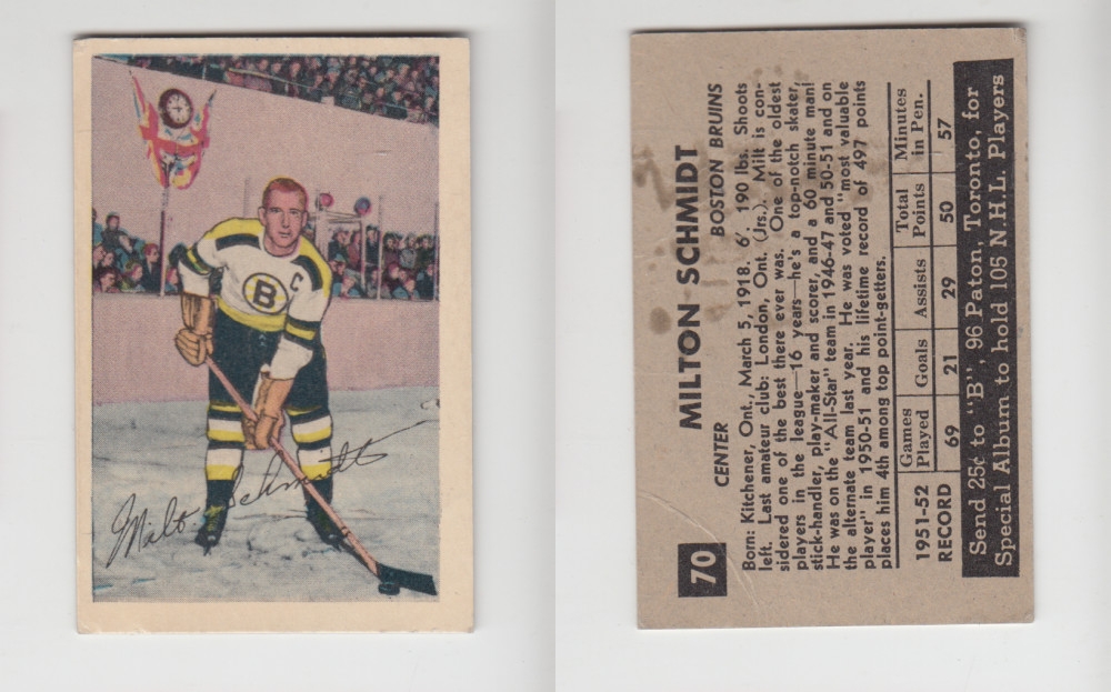 1952-53 PARKHURST HOCKEY CARD #70 M. SCHMIDT photo