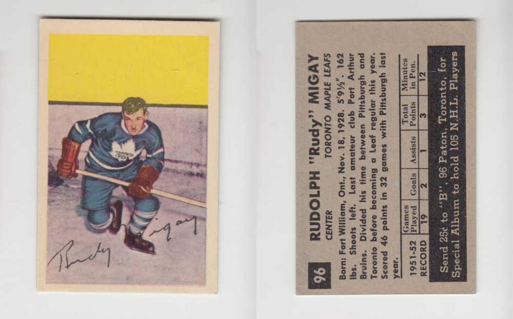 1952-53 PARKHURST HOCKEY CARD #96 R. MIGAY photo