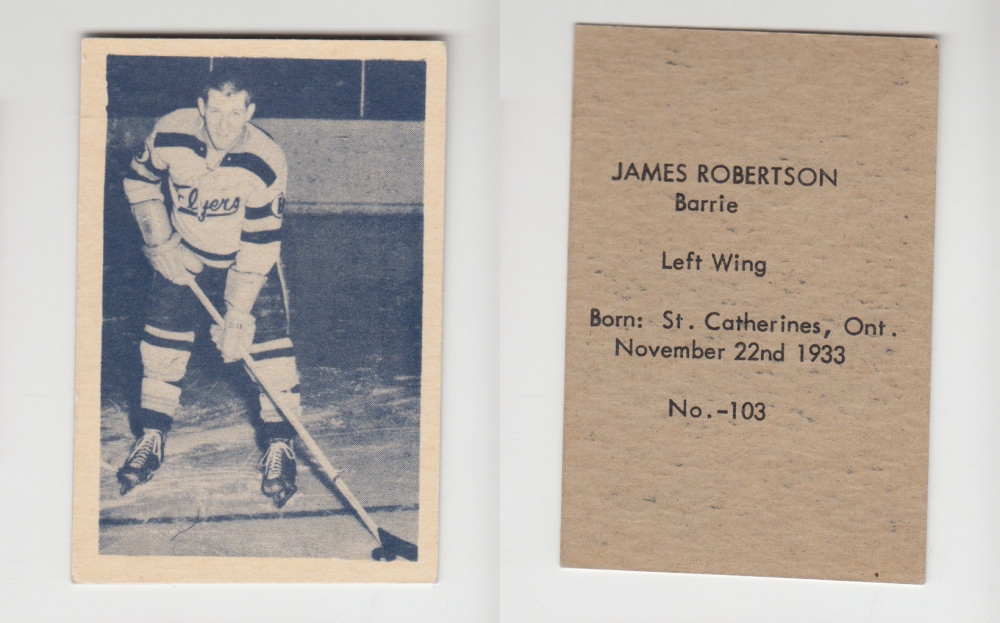 1952-53 OHL ANONYMOUS HOCKEY CARD #103 J. ROBERTSON photo