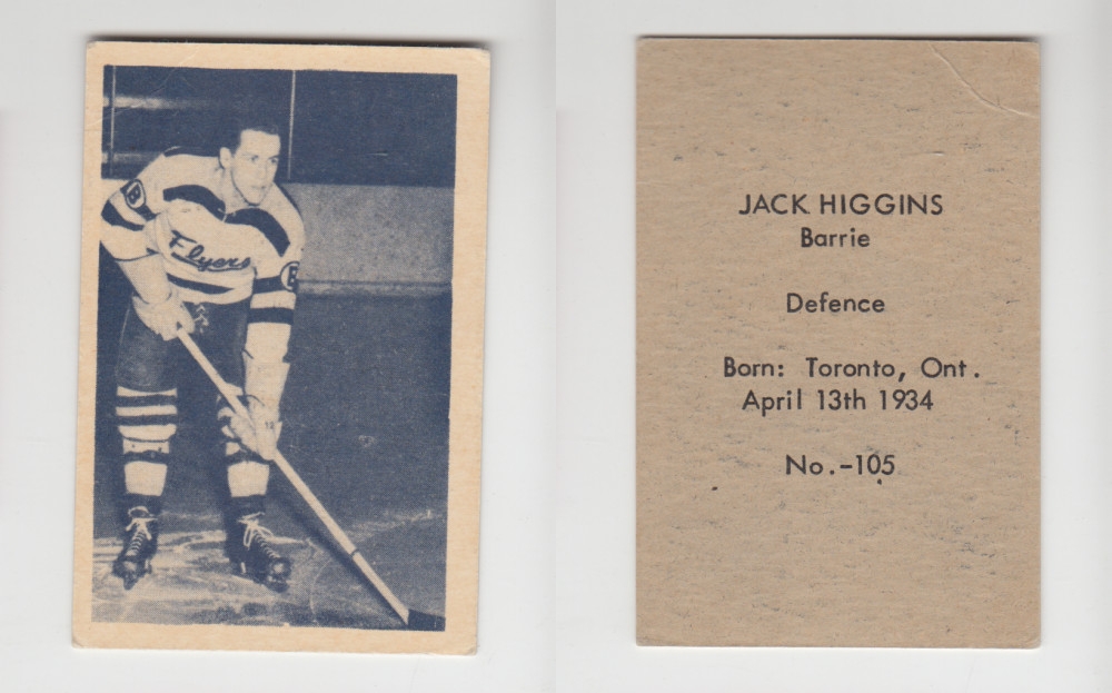 1952-53 OHL ANONYMOUS HOCKEY CARD #105 J. HIGGINS photo