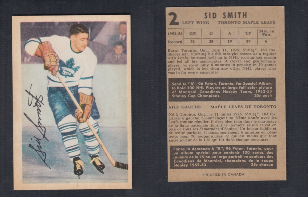 1953-54 PARKHURST HOCKEY CARD #2 S. SMITH photo