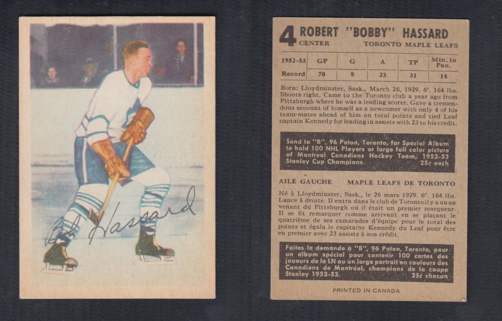 1953-54 PARKHURST HOCKEY CARD #4 R. HASSARD photo