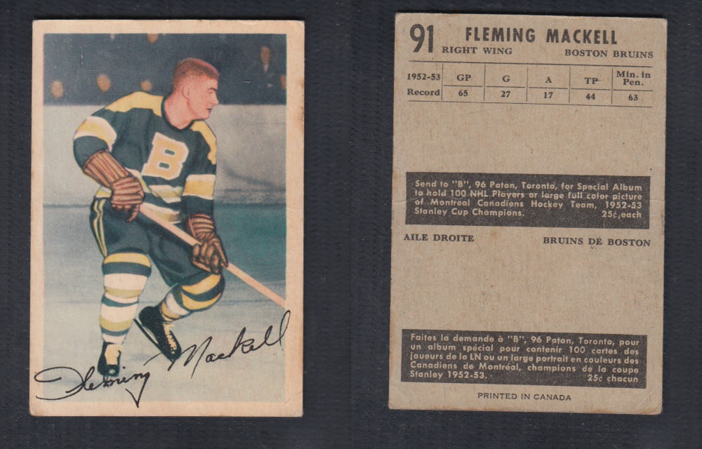 1953-54 PARKHURST HOCKEY CARD #91 F. MACKELL photo