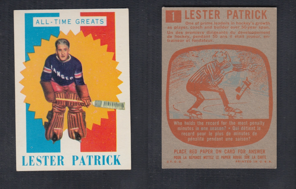 1960-61 TOPPS HOCKEY CARD #1 L. PATRICK photo