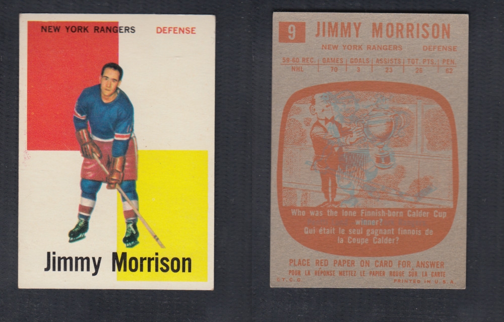 1960-61 TOPPS HOCKEY CARD #9 J. MORRISON photo